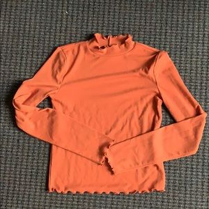 Orange Mock Neck Top